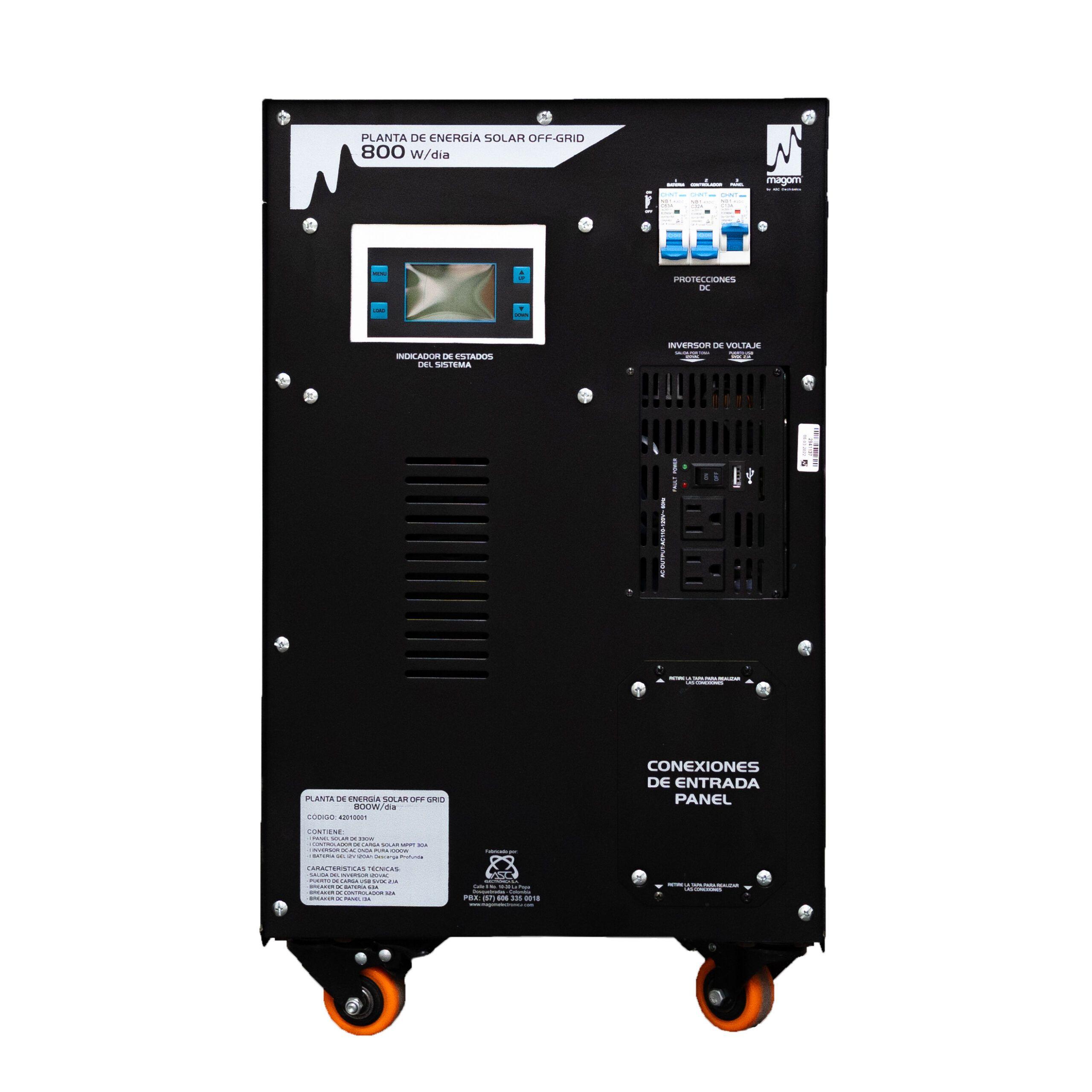 Kit Energía Solar Off-Grid 800Wh/dia KITSOL800W