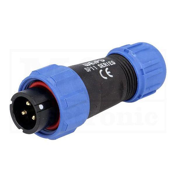 Conector Aéreo Macho 3 Pines SP11 IP68 CA11-3M