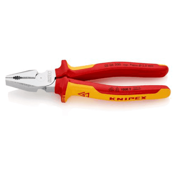 Alicate Universal Aislado de Fuerza 200 mm KNIPEX 0206200 Alicate Universal Aislado de Fuerza 200 mm KNIPEX 0206200