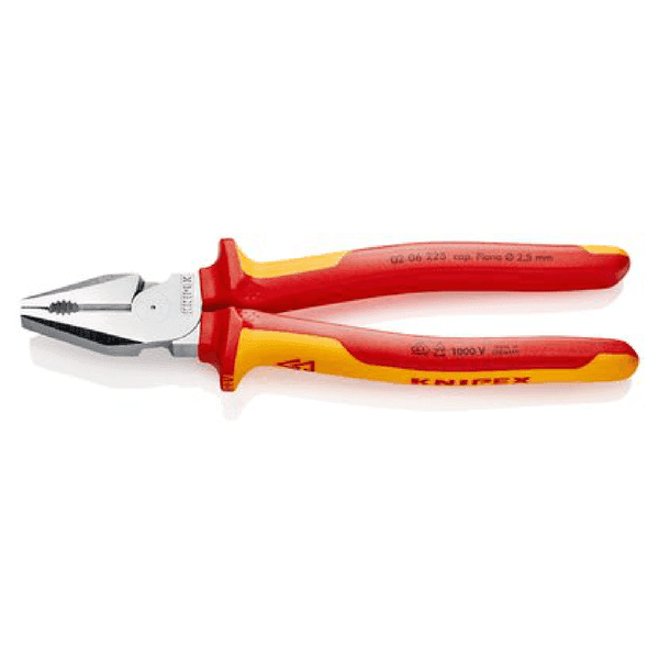 Alicate Universal Aislado de Fuerza 225 mm KNIPEX 0206225 Alicate Universal Aislado de Fuerza 225 mm KNIPEX 0206225