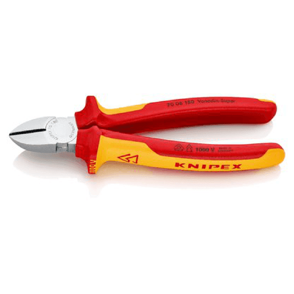 Alicate Aislado de Corte Diagonal 180 mm KNIPEX 7006180 Alicate Aislado de Corte Diagonal 180 mm KNIPEX 7006180